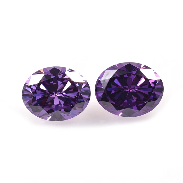 Roomy Gems Colorful Purple Amethyst Oval Cut Cubic Zirconia Stones Price Per Carat CZ Loose Gemstones