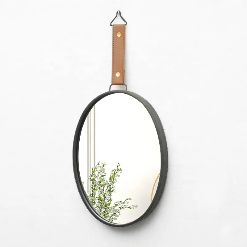 Customized product Modern Farmhouse 3 PC Oval Small Wall Mirrors Sticker Decor Set Decorative Hanging Wall mirror Home Decor