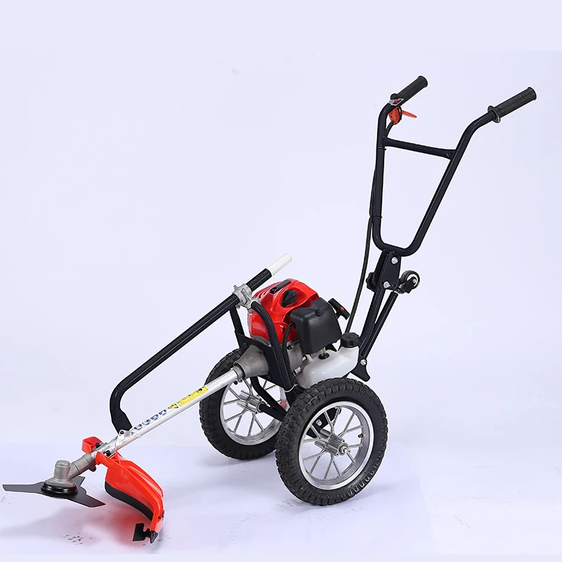 New 2 stroke 42cc Hand Push Type Grass Cutter Trimmer brush cutter with wheels
