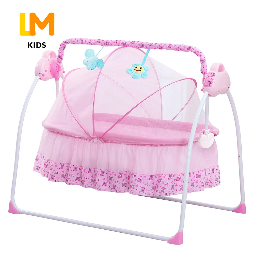 Foldable sleep mosquito net cradle rocking electric adjustable 1 year newborn toddler crib bassinet baby bed