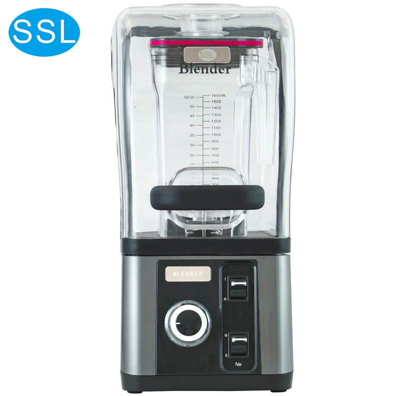 Бесшумный блендер коммерческий пищевой 1 6 л для коктейлей и смузи с звукоизоляционной крышкой