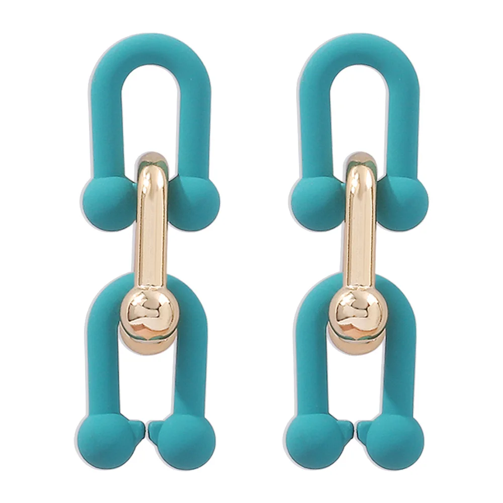 Модные темпераментные U-образные серьги из сплава простого цвета с холодным ветром