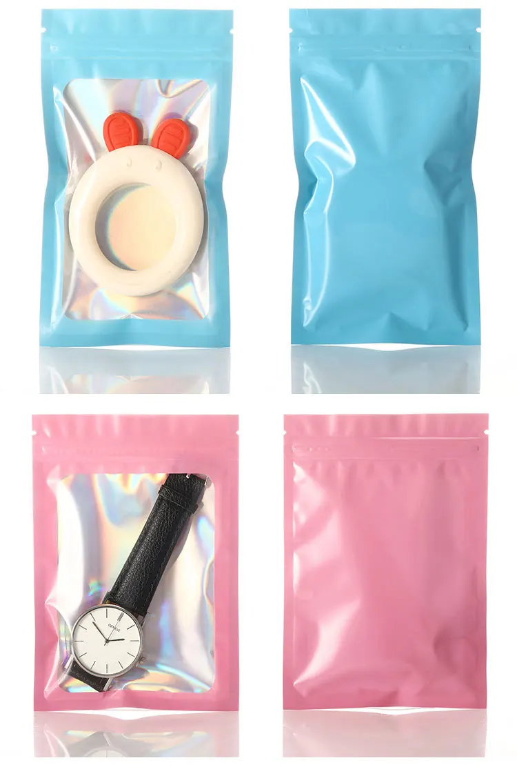 Hot Sale Logo Design High Quality Resealable Poly Bag Detergent Holographic Mailers Bag for Jewelry Package