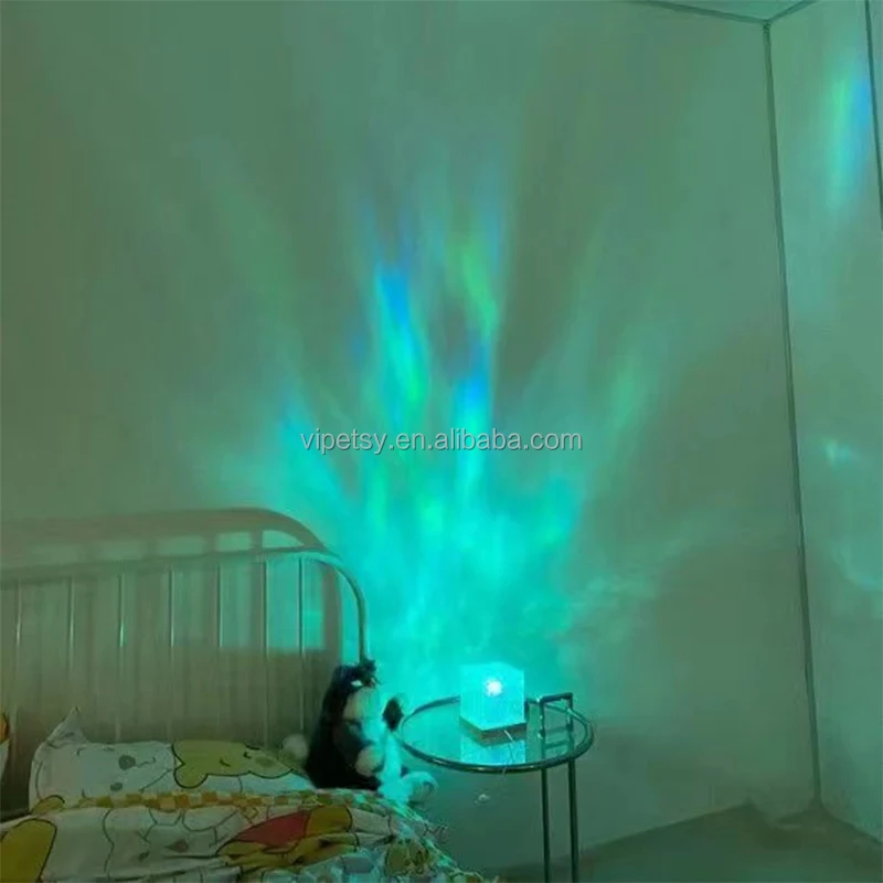 16 Colors LED Night Light 3D LED Ripple Light Aurora Polarization Bedroom Desk USB Charging Adjustable Romantic Atmosphere Light