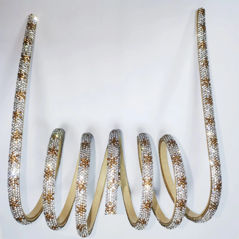 Fashion Bling Glass Decoration Rhinestone Sandals Upper Material Slipper Semi Finished Shoe Uppers