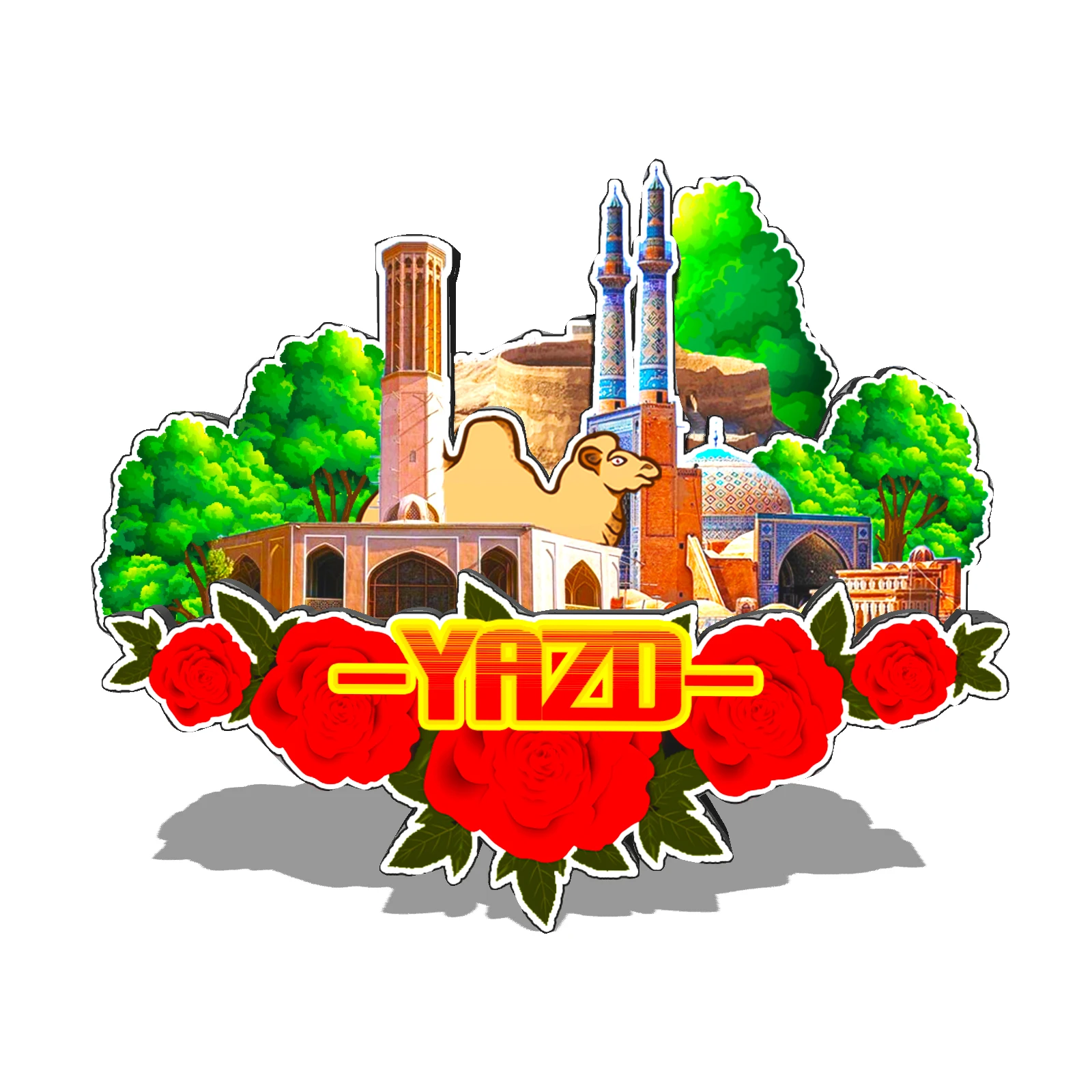 Refrigerator Magnet Yazd Iran United States Fridge Magnet City Travel Souvenirs Gifts 3D Classic Home Crafts