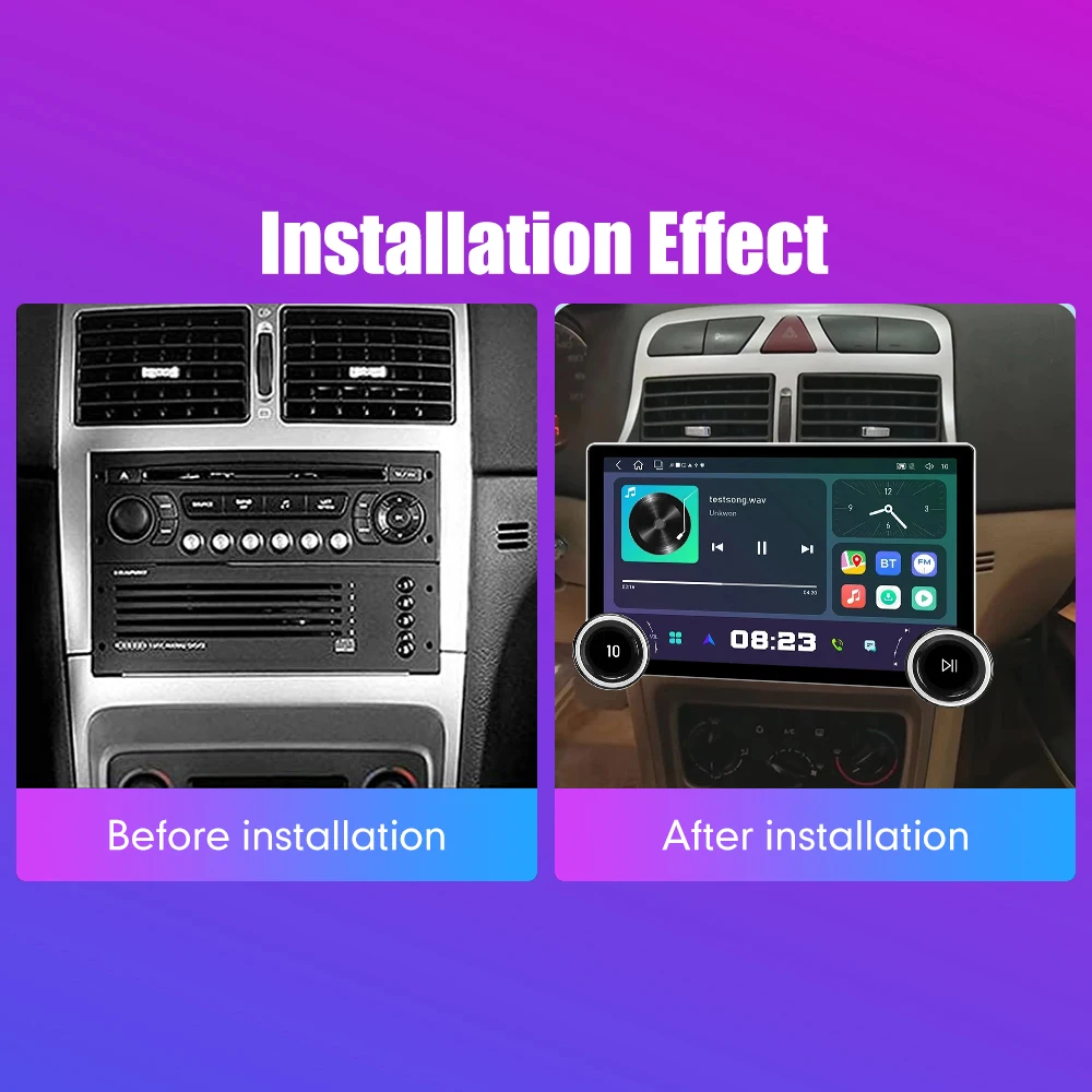 11.8Inch 2Din Android Car Radio For Peugeot 307 2002-2013 2K QLED Screen Car Stereo Car DVD Player Carplay Android Auto