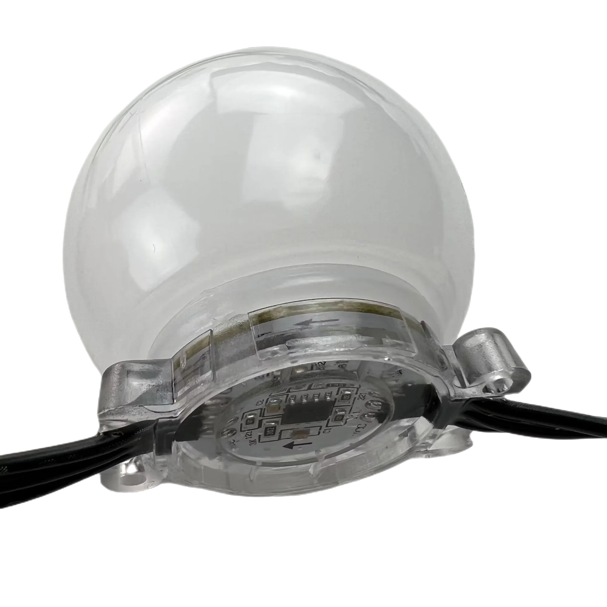 UCS2904-RGBW LED Pixel Module DC24V 30mm Diameter/50mm Cover,IP68;1.8W;Black wire Black Flat Case RGBW Led Point Lights