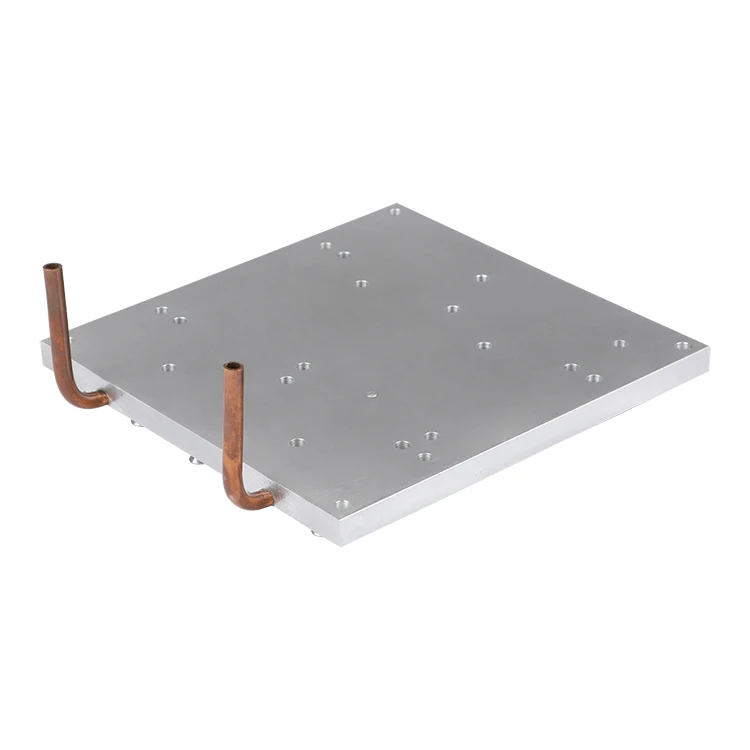 4 Channel Tube Aluminum Alloy Liquid Cold Cooling Plate Water Cool Copper Plate
