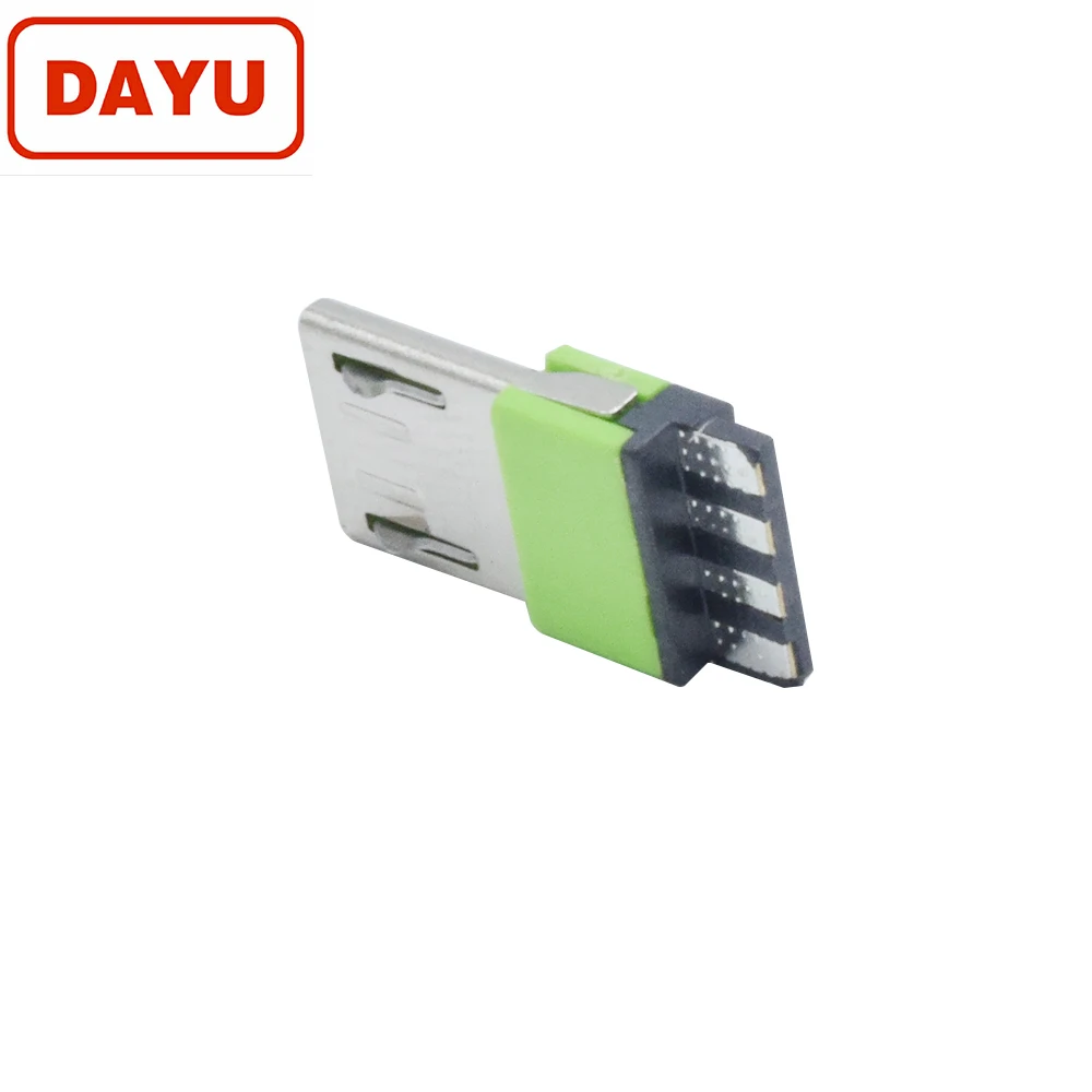 Factory V8 4Pin Single Lock Micro USB Male Connector Jack Wilding for USB Cable Kit