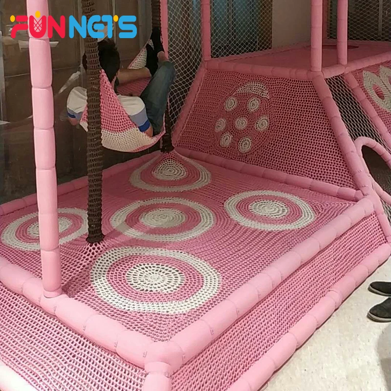 
Swing Nets Rope Climbing Playground Colorful Rope Netting Tunnel Soft Play for baby swing 