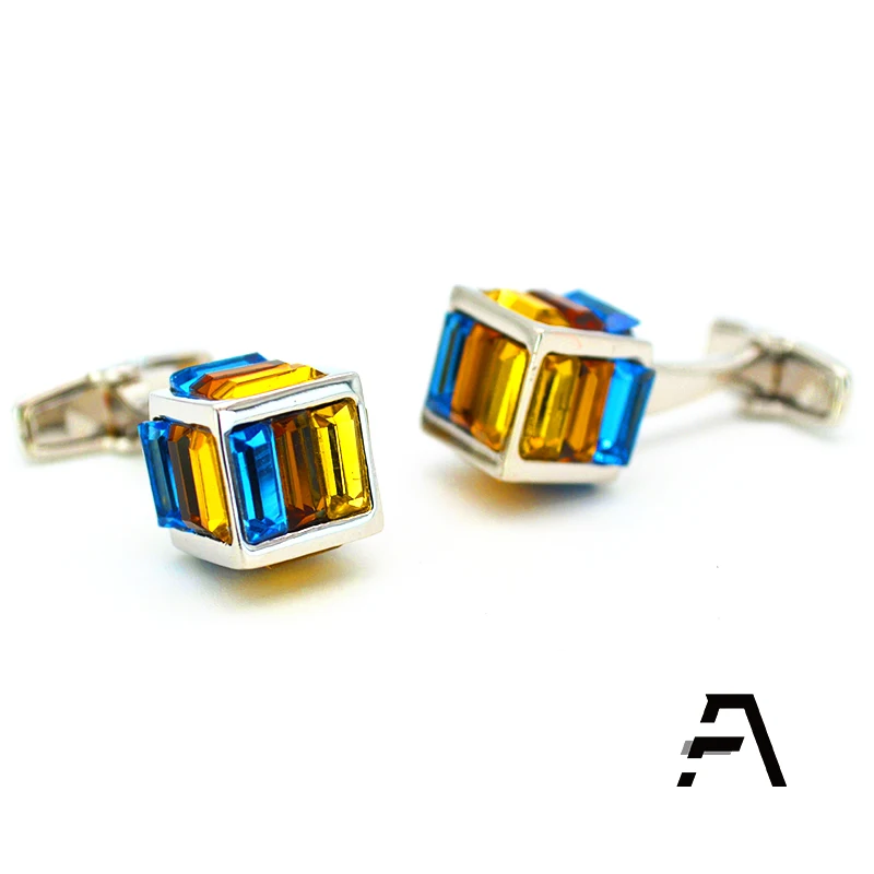 Jewelry Inlay cufflinks Cube Design
