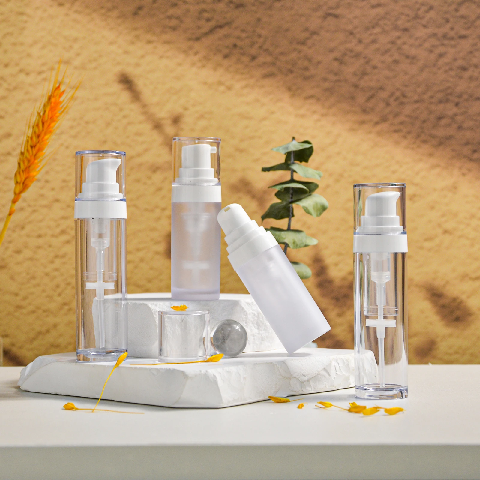 Double Chamber Bottle Powder Oil Mixing Bottle With Pump Water Powder Separation Freeze-dried Powder Two-in-one Mixing Bottle