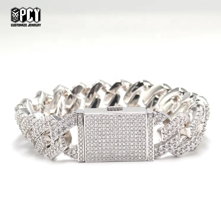 Wholesale Custom Iced Out Miami Cuban Link Chain Bracelets Necklaces Zircon Copper Hip Hop Fine Jewelry Unisex Jewelry