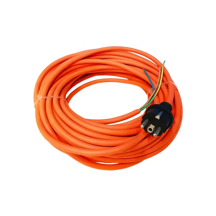 Orange european neoprene rubber power cord with IP44 german plug