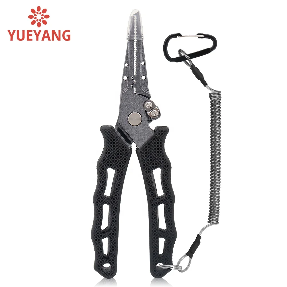 YUEYANG Promotion Sale Non-slip Rubber Handle Stainless Steel Lure Tool 7.48' Gadget Multi-Function Fishing Pliers