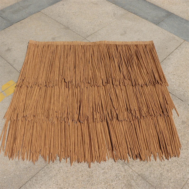 Factory Wholesale Ecofriendly Pvc Pe Plastic Roof Artificial Synthetic African Tropical Palm Thatch Roofing