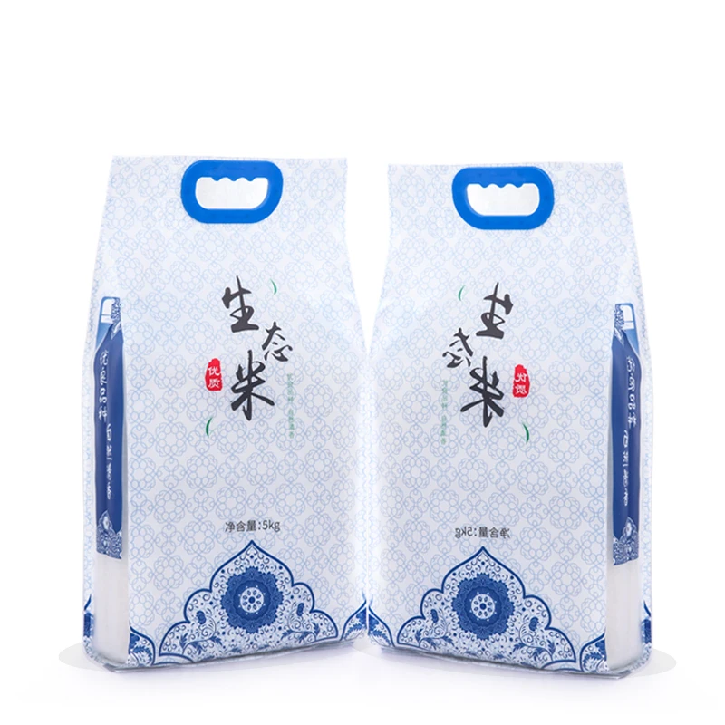 
Custom printed plastic nylon 10kg rice packing bag white PP rice bag packing plastic bag packaging 