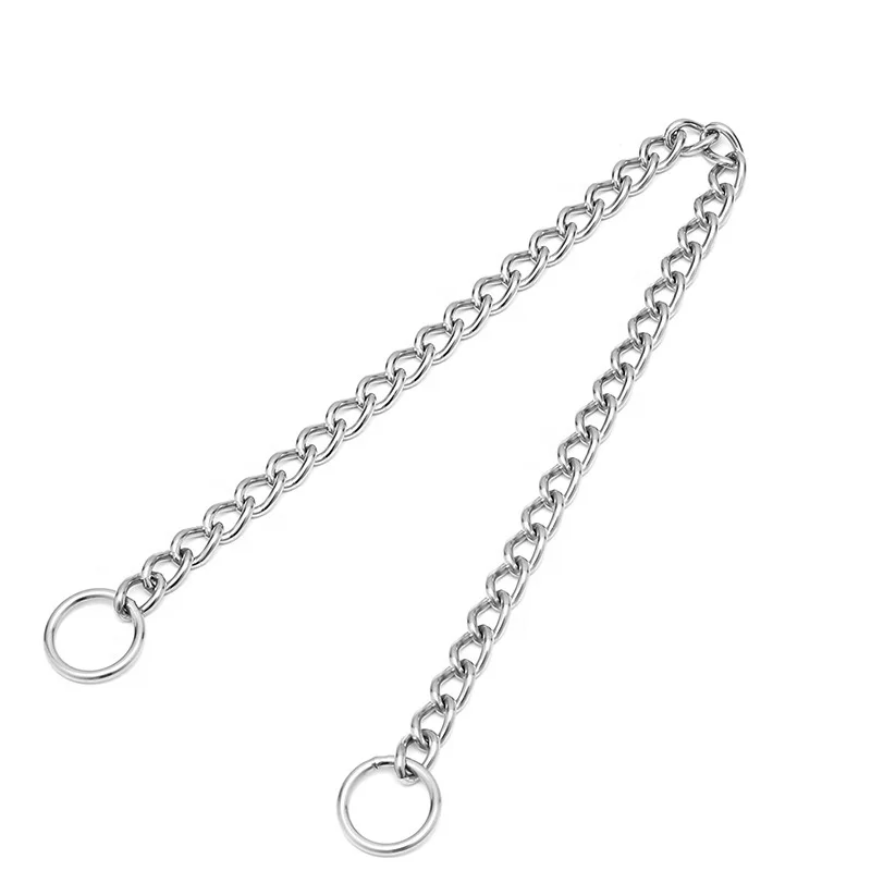 pet accessory chrome plated stainless steel pet training chain collar og choke chain collar