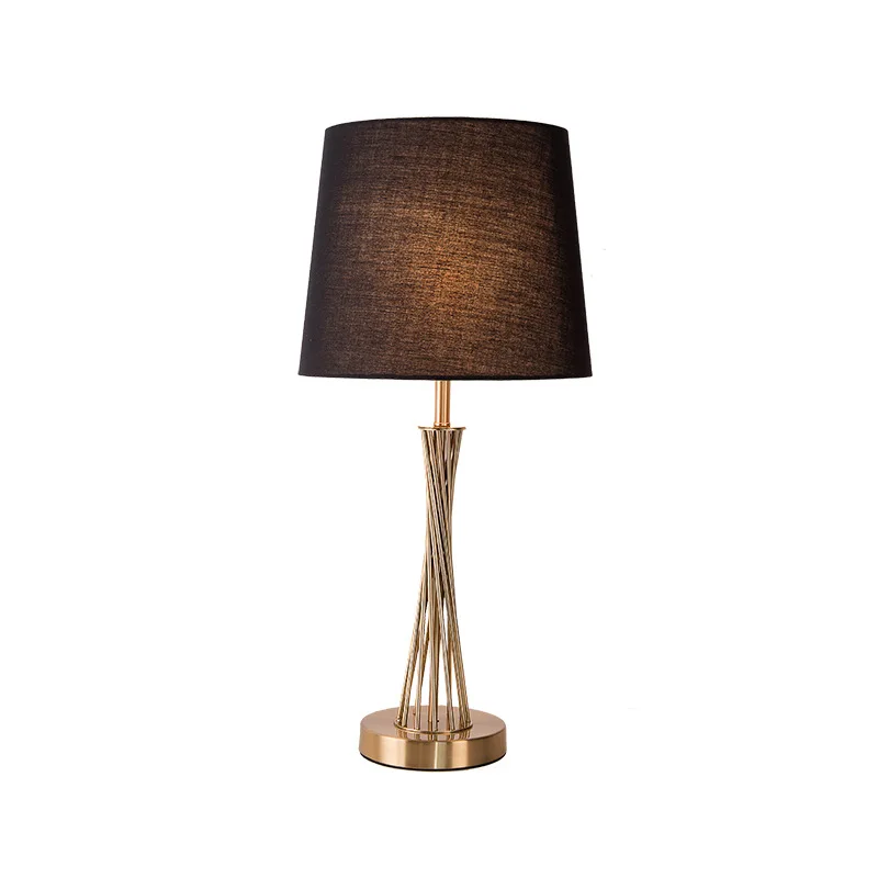 Desk bedside With base switch For Lamps Lighting Hotel project bed side luxury Modern Iron Gold E27 table lamp 40W