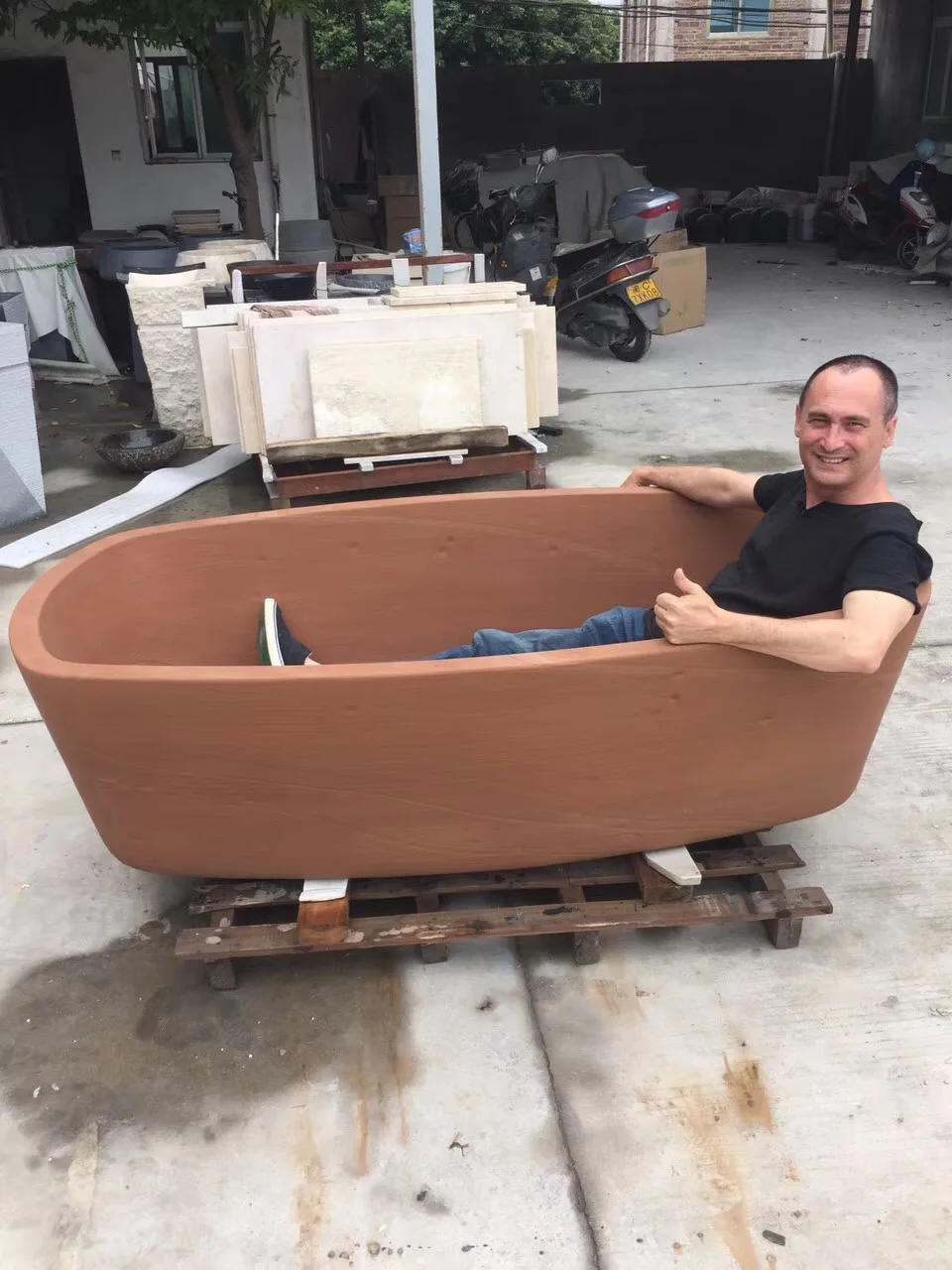 White Solid Marble Hand Carved Oval Natural Stone Whirlpool Bathtub for Bathroom