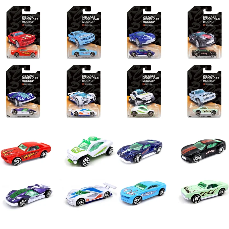 PANDAS Hot Free Wheel 1/64 Diecast Car Model Mini Metal Vehicle Miniature Sliding Model Racing Car Diecast Toy Set Kids Gift