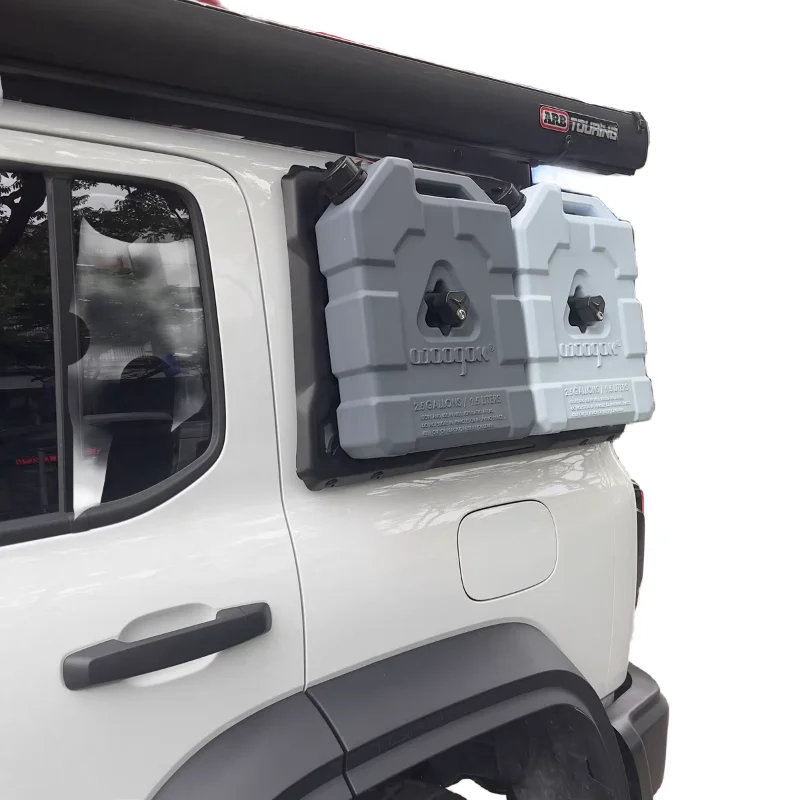 Red 3 Gallon 10Liter Gasoline Fuel Pack Water Container Gasoline Pack Storage Box with Pack Mount Lock with Backing Plate Base