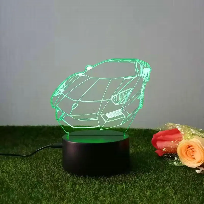 Fast Delivery Cool Car Customize Home Decoration Acrylic Night Lamp Base Gift Table Lamp Night Light