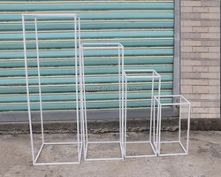 Factory Disassembly Wedding Decoration Rectangle Gold Metal Wedding Flower Vase,Flower Stand for Table Centerpiece