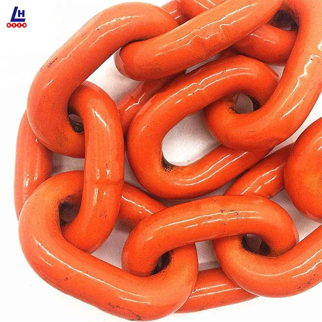 8mm Plastic Coated Orange G100 Alloy Steel Load Lifting Chain