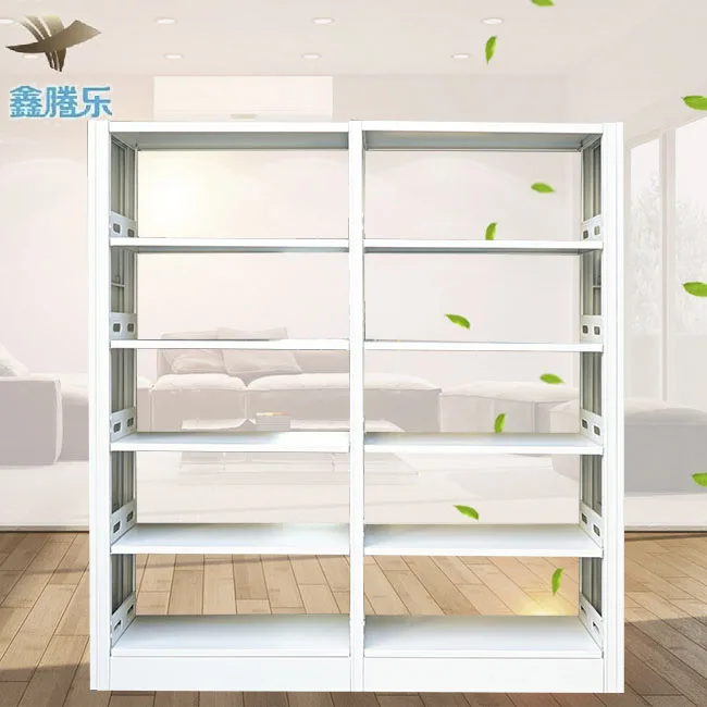 Modern Single-Sided Iron Stand Bookcase Single-Sided Steel Bookshelf for Library Office Hotel School Bedroom-Outdoor Application