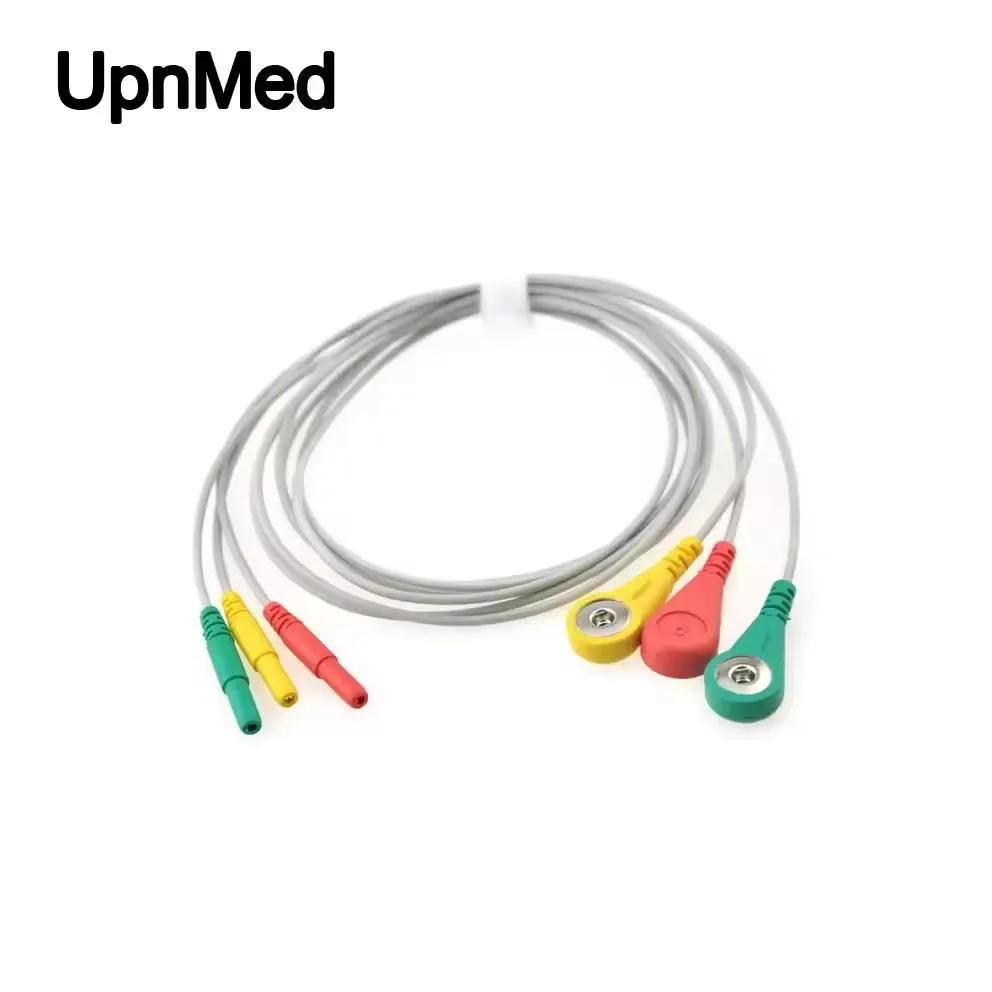 3 lead din ecg cable mindray ecg holter cable