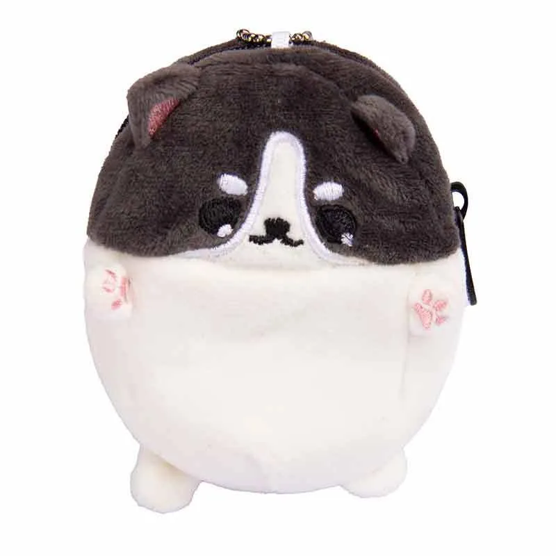 Factory Custom Class 9CM Mini Shiba Inu Plush Wallet Toy plush headphone bag For Crane Machine.