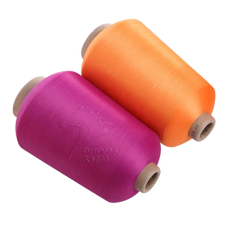 Low breakage Polyester FULL DULL Yarn cone dye dty 75 72 polyester yarn for woven label