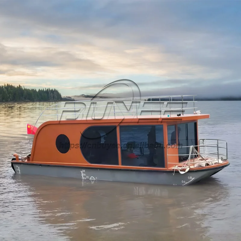 Modern Mobile Home On The Water Pontoon Boathouse Small Floating Homes Tiny House Boat Hot Sale