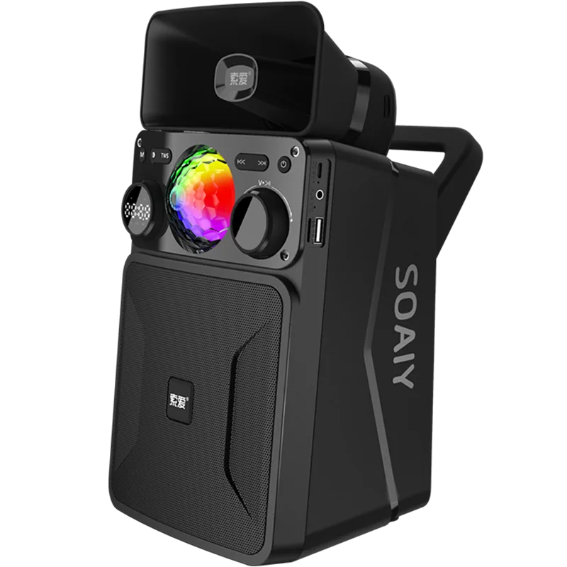 SOAIY SH35 RGB LED Display Screen TF Card Aux Line Loudly Sound Outdoor Audio Box Portable BT 5.0 Wireless SOAIY Speaker