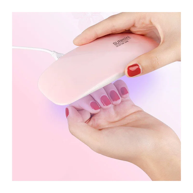 Wholesale Pink Uv Led Mini Mouse 6w Lamps Sun Light Portable Cordless For Gel Polish Dryer  Nail Lamp