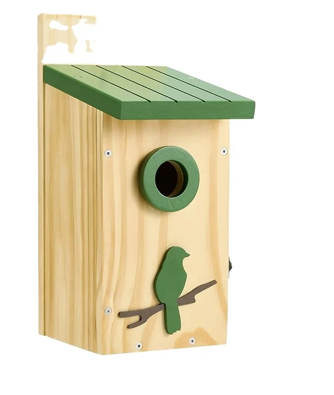 Classic Bird House with Prdator Guard, Bluebird Wren Chickadee Viewing House