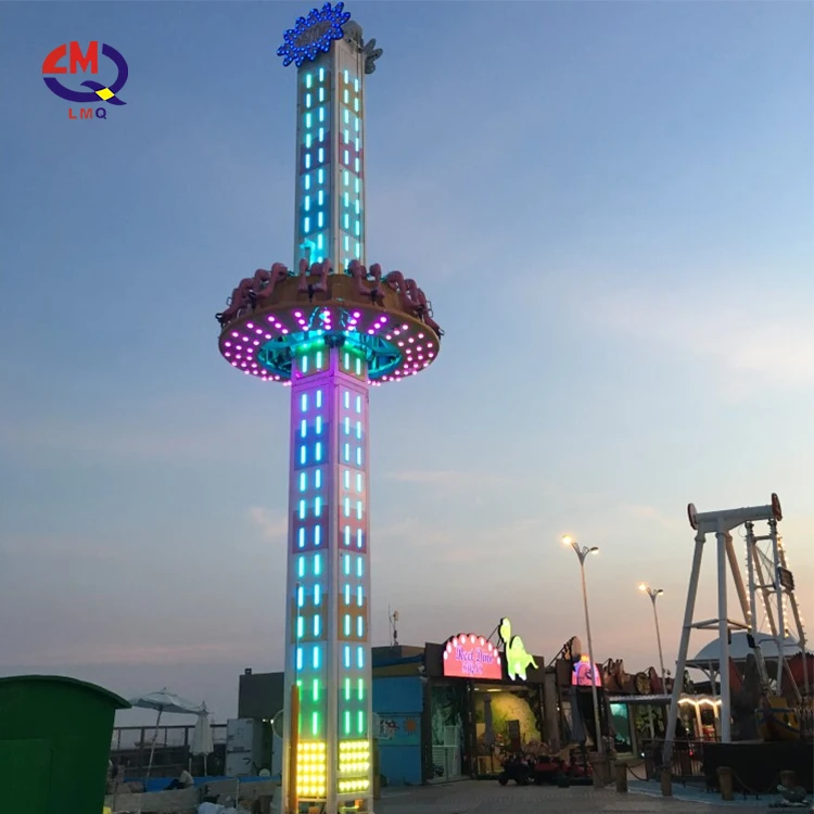 Outdoor China Supplier Amusement Park Rides Adults Carnival Rotary Drop Tower Free Fall Tower Sky Drop Rotating Tower For Sale