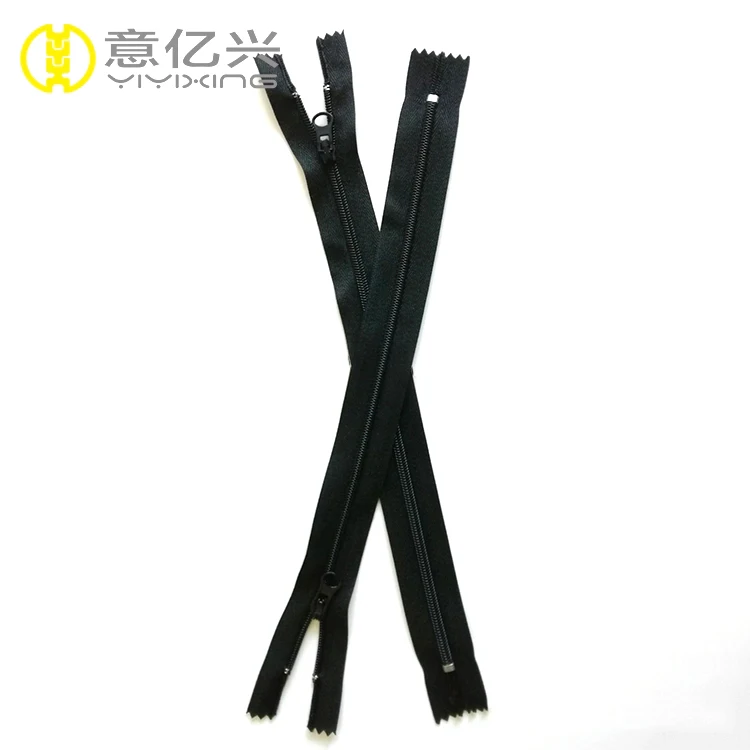
Hidden teeth auto lock slider #5 close end black reverse nylon zipper 