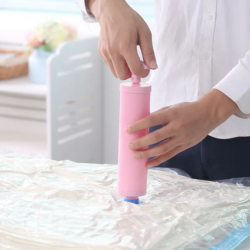 Transparent air extraction vacuum compression bag travel clothes storage vacuum bag quilt packaging storage bag