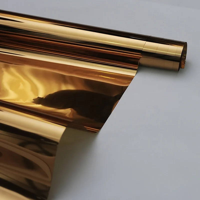 High Quality PET Gold Self Adhesive Single Mirror Heat Resistance Film For Building Windows