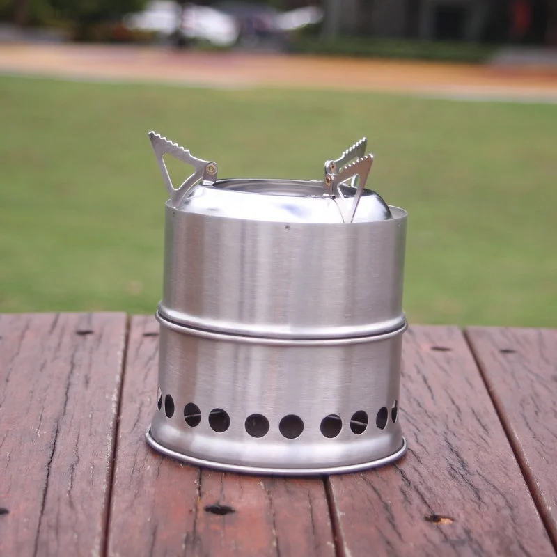 HOT SALE Outdoor Wood burning Stove Stainless Steel BBQ Portable Stove Detachable Mini Stove for Picnic Camping
