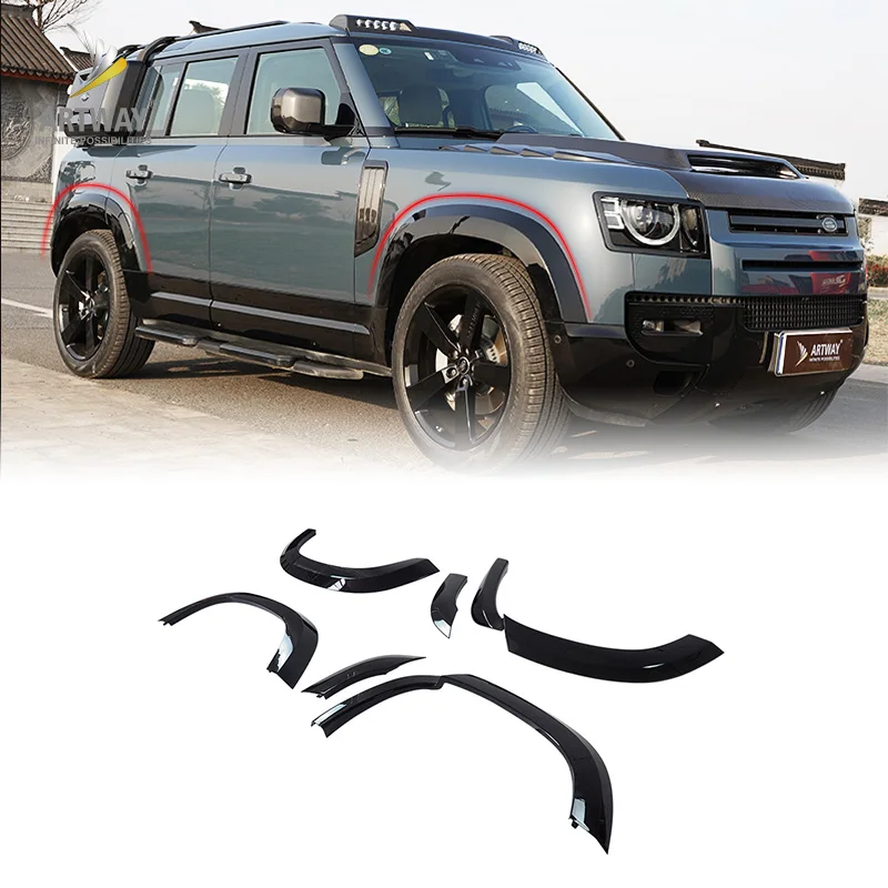 Брызговики для автомобильных крыльев, колёсные арки, новый defender 110 I663, глянцевый черный комплект брызговиков для land rover