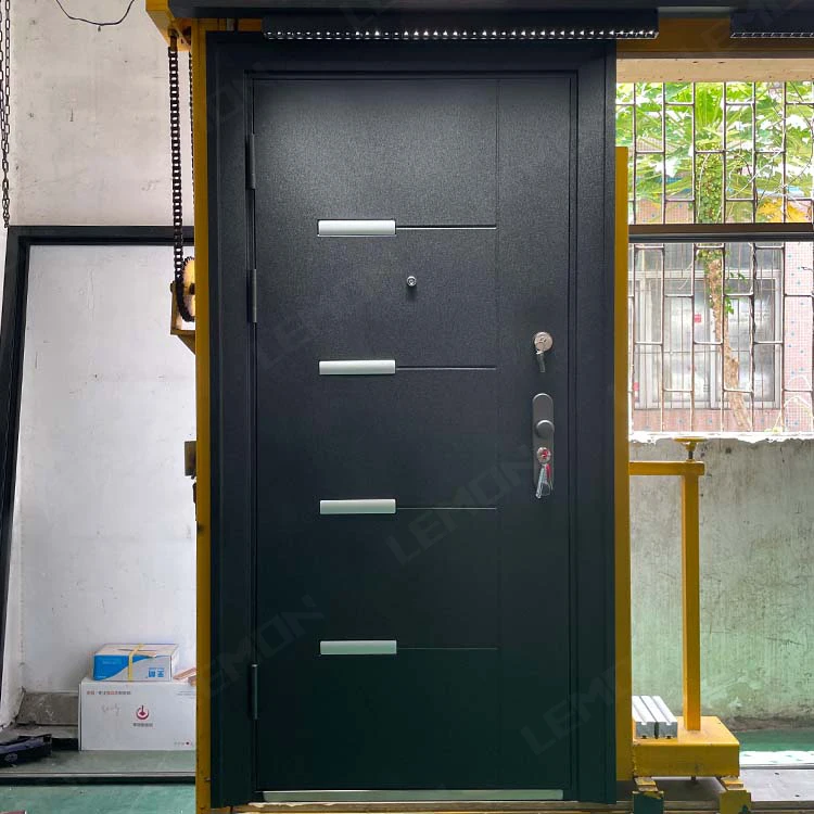 Cheap Customize White Security Steel Door Kenya Entry Exterior Main Entrance Metal Doors Steel Armored Front Door with Window