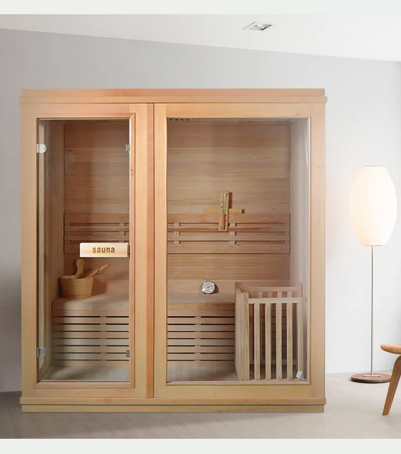 Sauna Manufacturer Traditional Dry indoor Finnish Sauna Cedar 4 person  Sauna Room For Sale