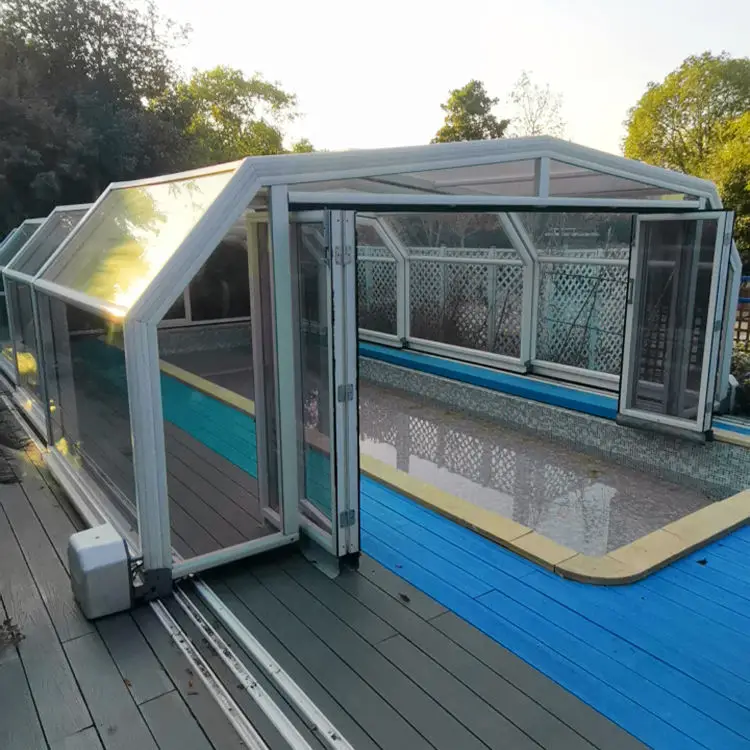 High Quality Pool Enclosure Swimming Pool Cover Metal Frame Electric Swimming Pool Covers