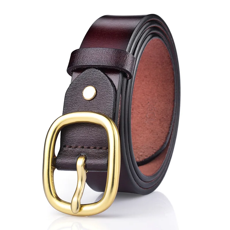 New Fashion Style Leather Jeans Belts Women Cowhide Lady Dress Belt With Pin Buckle Alloy for Wholesale