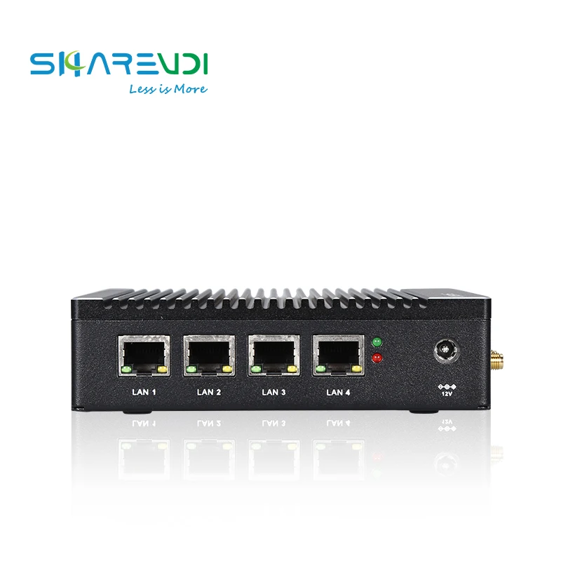 Factory Direct Sale hardware firewall  fanless 4 Lan N3700 Mini PC Industrial pfsense computer for network appliance