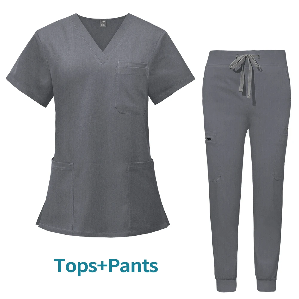 High Quality Comfortable Stylish Hospital Nursing Suit Breathable Soft Nursing Scrubs Set Polyester Rayon Elastic Fabric Nurses